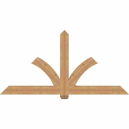 Ekena Millwork Redmond Smooth Timber Gable Bracket, Western Red Cedar, 84"W x 42"H x 3 1/2"D x 5 1/2"F, 12/12 Pitch GBW084X42X0406RED00SWR